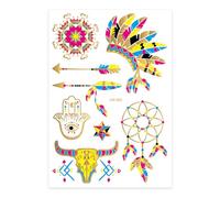 Fluorescent Bronze Flower Arm - Arm Stickers, Waterproof Arm in Realistic Styles with Glow | Glow in the os Fluorescent
