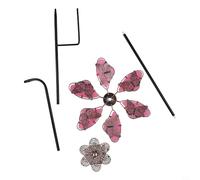 Fluorescent Butterfly Wind Spinner for Garden Outdoor - Rotates Art Breeze Yard Patio Decoration in Lawn Wings 90 Cm Metal Windmill Having Glow-in-the-Dark (Blue/Pink/Green)(Pink)