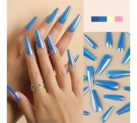 Fluorescent Coffin False Nails Artificial Long Ballerinas Full Cover Nail Tips Press On Coffin Press On Long Ballerin Full Cover Tips