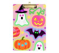 Fluorescent Colorful Cute Halloween A4 Pocket clipboard Acrylic Cute for 5th Grade Classroom Essentials for Teachers Size 9 x 12