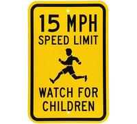 Fluorescent Diamond Grade Reflective Legend5 Mph Speed Limit Watch For Children Black On Yellow Aluminu Sign 8X12 Inch