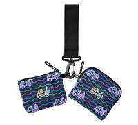 Fluorescent Engineering Vehicle Colorful Wave Women's Coin Purses Card Cases Cute Fashion Coin Purse Change Holder with Zipper Pocket for Women 2 Pcs, Fluorescent Engineering vehicle colorful wave