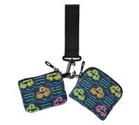 Fluorescent Engineering Vehicle Colorful Women's Wallets Card Cases Large Capacity Zipper Coin Purse Wallet with Zipper Coin Pocket for Woman 2 Pcs, Fluorescent Engineering vehicle colorful, One Size