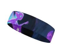 Fluorescent Fairy Sports Sweatband 15" Polyester Hairband Absorbent Quick-Dry Headband for Running, Yoga