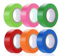 Fluorescent Flagging Tape Assorted Colors 6 Pack, Non-Adhesive Plastic Ribbon Marking Tape Outdoor, Tape for Tree Marking, Trail Marking, and Survey in Boundaries Hazardous Areas Home Workplace