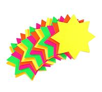 Fluorescent Flash Cards/Stars Shop Retail Price Signs/Sale Cards Notices-Different Size & Shapes to Choose-2.5"/4"/6" and More Sizes (Pack of 40 Flashes 10.2 x 10.2 cm)