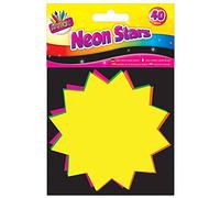 FLUORESCENT FLASHES - 40 Pack Stars 10x10 - Neon Flashes Cards Flash Display Price Labels Shop
