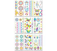Fluorescent Floral Tattoo Stickers, Face Stickers, Waterproof Feather Arm Stickers 172 * 96mm A137