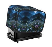 Fluorescent flowers under the moon Toaster Cover 2 Slice, Waterproof Bread Machine Covers with Pockets Universal Size Kitchen Small Appliance Cover with Handle, Dust and Fingerprint Protection