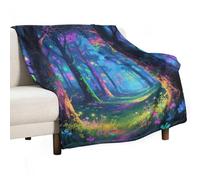 Fluorescent Forest Soft Throw Blanket for Couch Lightweight Flannel Blanket for Sofa Couch Throw Bed Warm Cozy Decorative Blankets Fall Winter Decor 30"x40"