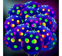 Fluorescent Glow Party Balloons - 12in UV Reactive Fluorescent Latex Balloons in 50PCS Set | Bright Glow in the Dark Party Supplies for Carnival Celebration Dance Event Birthday Neon Night Decorations