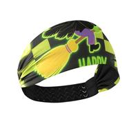 Fluorescent Green Checkered Halloween White Cooling cute headbands for women Stretchy sweatband for Cycling Daily use basketball basketball cintas para el pelo de mujer