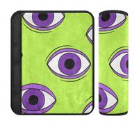 Fluorescent Green Eyes Graffiti 2 Pack carseat Shoulder Strap Pads Stop seat Belt Cutting into Neck for Truck accesorios para carro