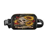 Fluorescent Green Flame Skull Stylish Cross Body Bag Belt Pack for Women Men Mini with Adjustable Strap for Travel Shopping Running mandiles para mujer de cocina