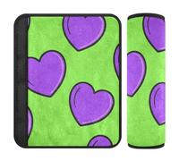 Fluorescent Green Heart Graffiti 2 Pack Covers for seat Belts Release Stress to Your Neck and Shoulders for Sedan forro para cinturon de segurida