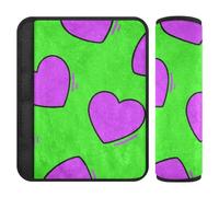 Fluorescent Green Heart Graffiti 2 pcs carseat Belt Cover More Comfort Driving for Truck Protector para cinturón de carro