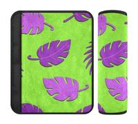 Fluorescent Green Leaf Graffiti 2 pcs Seatbelt Cover More Comfort Driving for SUV forro para cinturon de seguridad