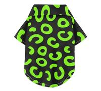 Fluorescent Green Leopard Print Summer Dog Polo Shirt Button Up Breathable Cool Short Sleeve Pet T-Shirt Puppy Clothes Perfect for Everyday Wear, and Photoshoots