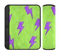 Fluorescent Green Lightning Graffiti 2 Pack Cute Seatbelt Cover Stop seat Belt Cutting into Neck for Truck funda para cinturón de carro