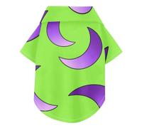 Fluorescent Green Moon Graffiti Summer Dog Shirts Collared Polo T-Shirts Button Up Lightweight and Breathable Pet Outfits Apparel Tops Puppy Clothes Perfect for Everyday Wear, and Photoshoots