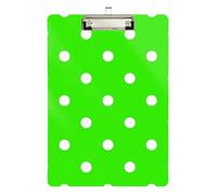 Fluorescent Green Polka Dot Kitchen clipboard Plastic for Coaches Medical Classroom Size 9 x 12 Silver