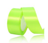 Fluorescent Green Ribbon 40mm, 23 Meters Neon Green Satin Fabric Present Ribbon for Crafting, Gift Wrapping, Balloons, Floral Bouquet, Cake Decoration, Hair Bows, Sewing, Baby Shower and Wedding Party