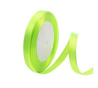 Fluorescent Green Satin Ribbon 10mm, 23 Meters Green Fabric Ribbons Double Sided Silk Ribbons for Gift Wrapping, Crafting, Hair Bows, Balloons, Sewing, Cakes, Wedding Party, Christmas Decoration