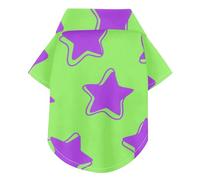Fluorescent Green Star Graffiti Summer Dog Shirt Vest Button Up Lightweight and Breathable Pet Summer T-Shirts Puppy Sweatshirt Perfect for Everyday Wear, and Photoshoots L-5XL