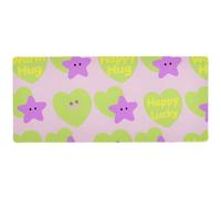 Fluorescent Green Star-Shaped Hearts Purple Stars Washable Large Mouse pad for Travel Washable mousepads for Desk 31.5 x 11.8in