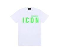 Fluorescent Icon Round Neck T-shirt - male - Dsquared2 - T-Shirts - White - S - Tops S