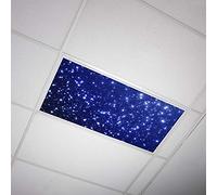 Fluorescent Light Cover for Classroom Ceiling Lights - Premium Backlit Film Insert 2x4 (22.38"x46.5") Florescent Fixture (Pack of 1) School, Office, Sensory, Improve Focus, Eliminate Headaches - Star