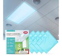 Fluorescent Light Covers - Eliminates Flicker & Glare - 48" x 24" (4 Pack, Sky Blue) - for Classroom, Office