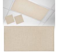 Fluorescent Light Covers for Ceiling Lights Beige Linen Texture Magnetic Light Filters 2 Pack 4x2 ft Farmhouse Solid Color Ceiling Lights Cover for Classroom Office School Home Drop Lamp Decor