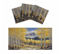 Fluorescent Light Covers for Ceiling Lights Classroom Magnetic 4 x 2 Feet | Mountain Forest Yellow Aspen Trees Snow 3PCS Light Cover for Office Hospitals & Home Drop Ceiling Supplies