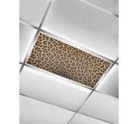Fluorescent Light Covers for Ceiling Lights Leopard Print Magnetic Light Filters 1 Pack 4x2 ft Skin Pattern of a Wild Safari Animal Ceiling Light Cover for Classroom Office School Home Drop Lamp Decor