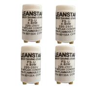 Fluorescent Light Starters, 80W STARTER SWITCHES, FS-U, 4-80W, CE Approved, BS EN 60155A, Energy Efficient Starters for Fluorescent Tube Strip Lamps Sold In Packs of 4