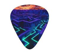 Fluorescent maze Guitar picks in thin, medium, and thick sizes, 12-piece set, suitable for electric guitar and various instruments