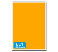 Fluorescent Orange A4 Labels - 200mm x 289mm 1 to View - LL1-100 Sheets per Box (100 Self Adhesive Permanent Labels) - Part Number Customark-LL1-FO