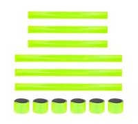 Fluorescent Slap Bands Reflective Slap Bands Safety Snap Bracelets Reflector High Visibility Wrist Strap for Night Cycling Running 12PCS