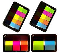 Fluorescent Sticky Note Strips, Page Markers, Self Adhesive Index Flags, Tabs (Pack of 4 - Mixed)