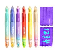 Fluorescent Strong - No Blood 6 Pack Double Marker Pens | Various Pastel Colours - High Performance for Bible, Planner, Magazines, School Notes, Study Supplies, Office , Book