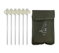 Fluorescent Tent Stakes Heavy Duty Steel Camping Pegs with Reflective Hook for Secure Ground Anchoring Night Visibility Hiking Backpacking 6 or 10 Pack(10 tent stakes)