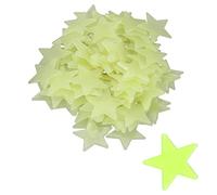 Fluorescent Wall Tattoos, 100 Pieces, Luminous Stars Glow, Dark, 3D Star Stickers, Decoration, Star Wall Stickers, Room, Bedroom, Ceiling Decals, Switch Stickers (Yellow)