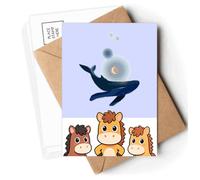 Fluorescent Whale Circling Surround Postcards Envelopes Cards Mailing Year Horse