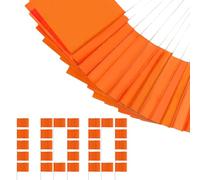 Fluorescent Yard Flags - 100PCS Outdoor Warning Stakes, Durable Safety Signs, Weatherproof Ground Markers | Mapping Tools for Construction Garden Survey Property Landscaping Outdoor Events