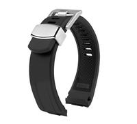 Fluorine Rubber Silicone Watch Strap Compatible With Seiko Abalone PROSPEX Series SRPE99K1 SRP777 SRP773 SRPC25 SRPA21 Watchband 20mm 22mm(Black B,22mm)