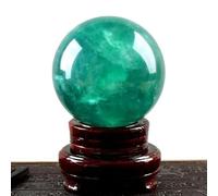 Fluorite Crystal Ball with Stand for Home Office Decor, Feng Shui Crystal Sphere for and Witchcraft,140mm