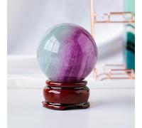 Fluorite Crystal Ball with Stand Sphere Balls for Witchcraft and Decorative,Purple,50~60mm Gemstone Stone
