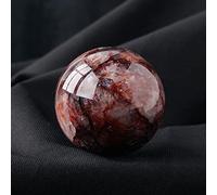 Fluorite Rough Stone Crystal Ball Rainbow for Decoration or Magic,Red Gum Flower-5cm