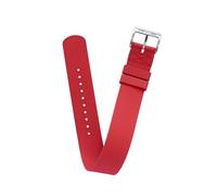 Fluoro Rubber Band Hook And Loop Canvas Texture Straps For Tudor Watches, Durable Single Pass One-Piece Replacement Watch Band Strap For Men & Women (Red, 22mm)